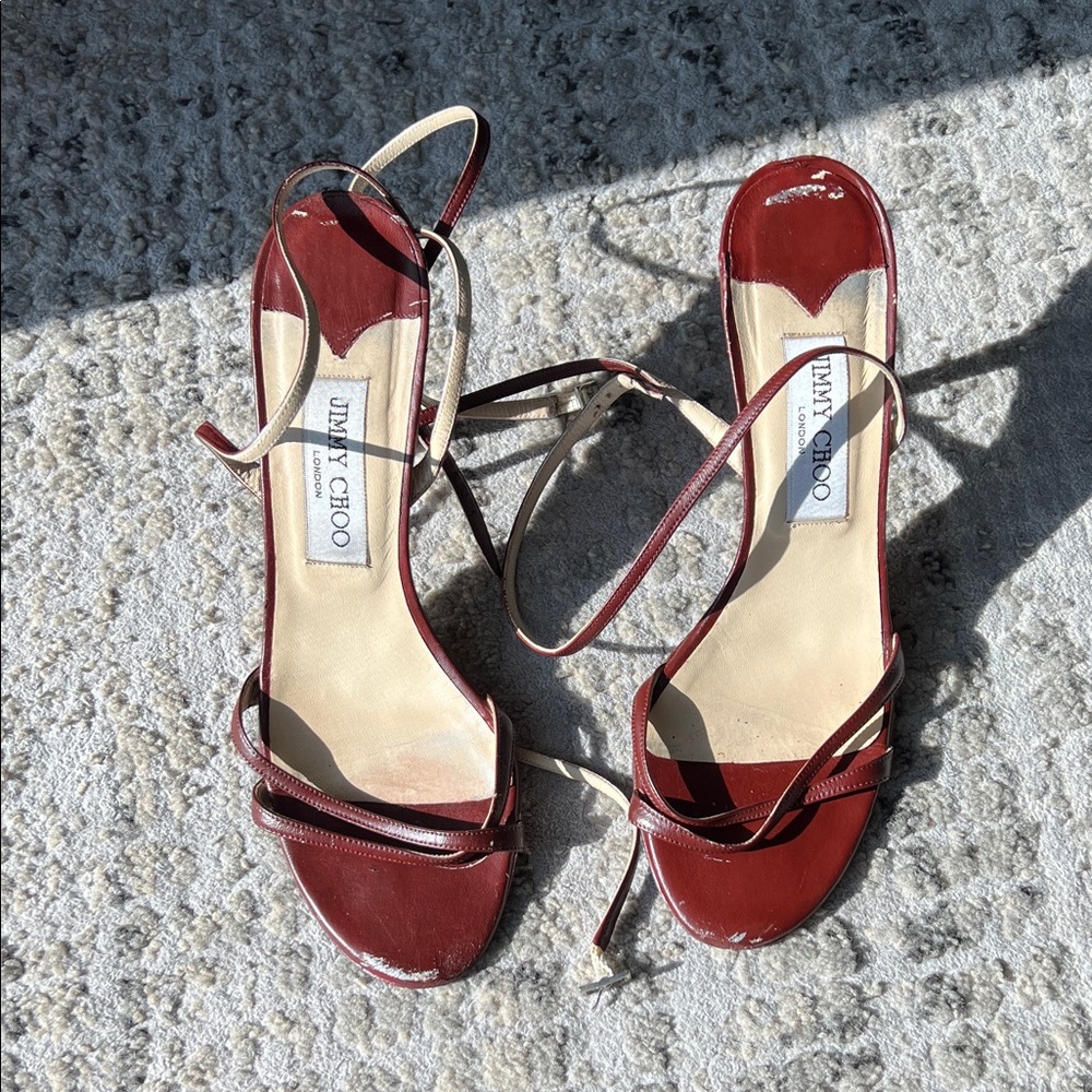 Jimmy Choo brown strappy heels size 38
